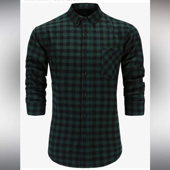 Men’s Flannel Cotton Long Sleeve Button Down - Picture 1 of 8